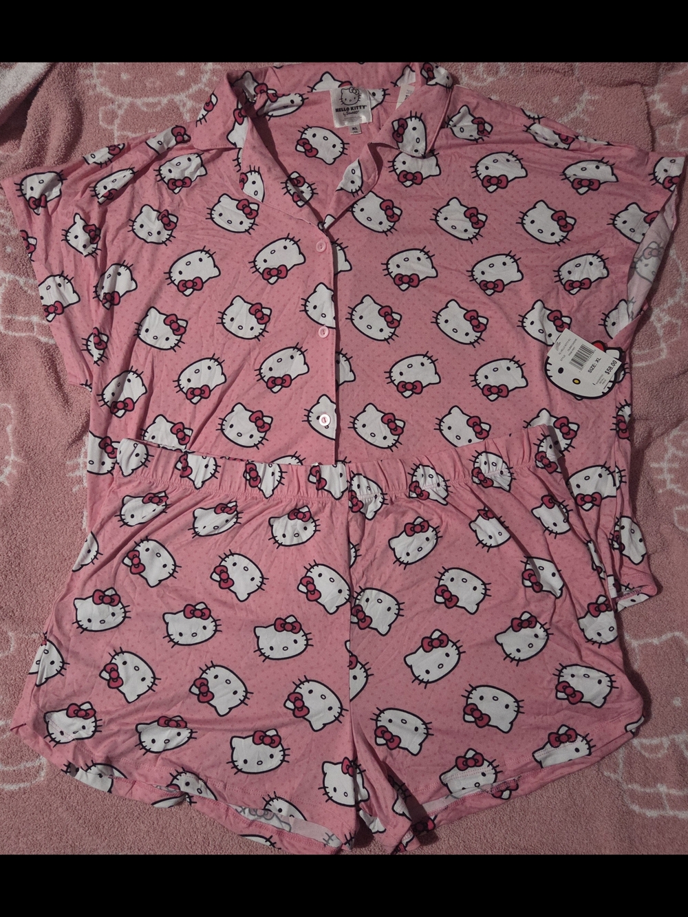 Hello Kitty Pink Short Sleeve Pajama Romper